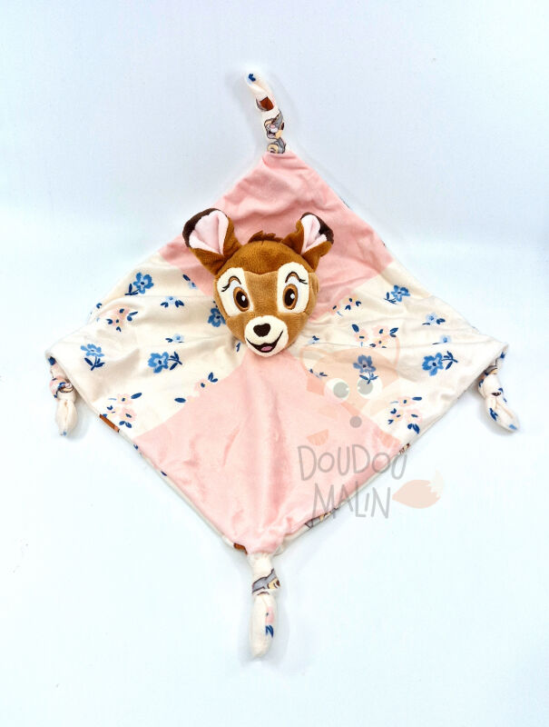  - bambi faon - plat rose blanc fleur 30 cm 